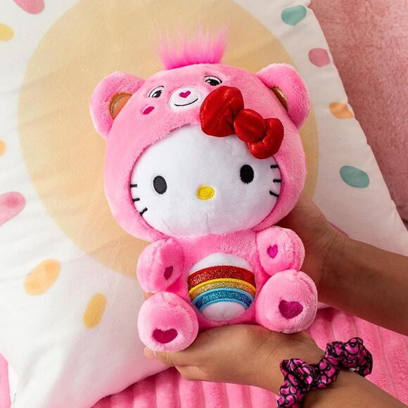 Care Bears Hello Kitty Dressed As Cheer Bear 8" Fun-Size Plush - Soft, Huggable - Picture 3 of 6